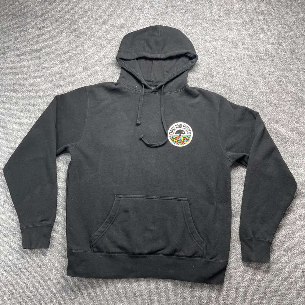 Oaklandish Oakland Roots SC Hoodie Mens Medium Black Pullover Soccer Sweatshirt